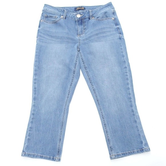 Seven7 Jeans Womens 6 Blue Denim Cropped Medium Wash Regular Fit 5-Pocket Skinny - Picture 1 of 8